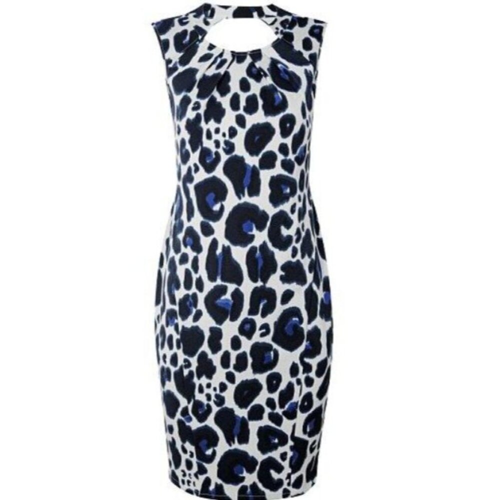Kardashian Kollection Women's Leopard Print‎ Bodycon Cocktail Dress Size 14 - Picture 3 of 16